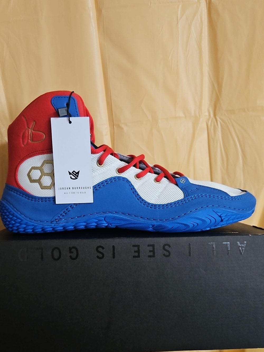 RUDIS Jordan Burrough JB1 Wrestling Shoes: KING: Red/WHITE/BLUE: NEW IN BOX: 13